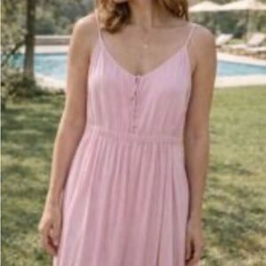 Abercrombie & Fitch Light Pink Easy Waist Midaxi Dress
